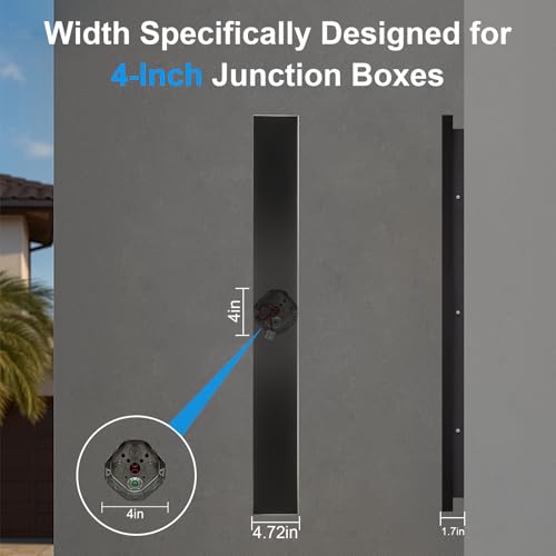 Image of Modern Outdoor Wall Lights - 2pack 39inch Dimmable Black Exterior Light Fixtures Wall, Porch Lights Outdoor Wall Sconce, Patio Long Strip Wall Light Fixtur Outside for Garage, House(4.72 Inch Wide)