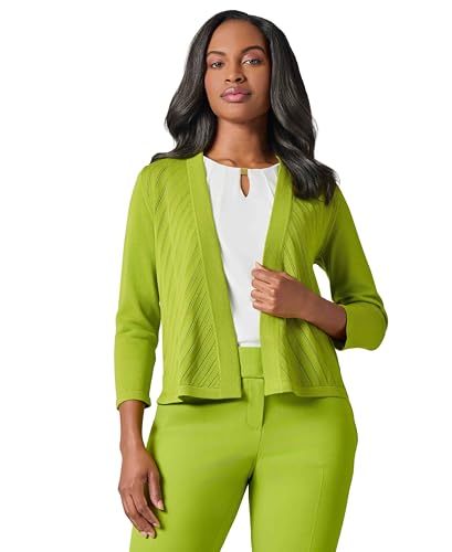 Kasper Women's Diagonal Stitch Short Cardigan