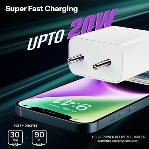 Image of AILKIN 20W USB-C to USB-C Fast Charger | PD Quick Charge Adapter with Type-C Cable | Compact Wall Charger for Smartphones, Tablets & More