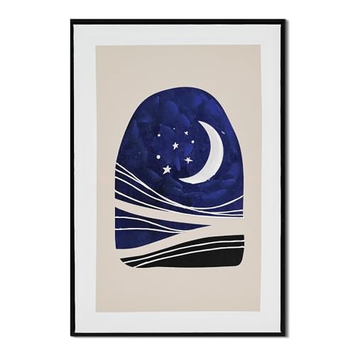 Toile murale abstraite lune nuit pour embellir un mur vide