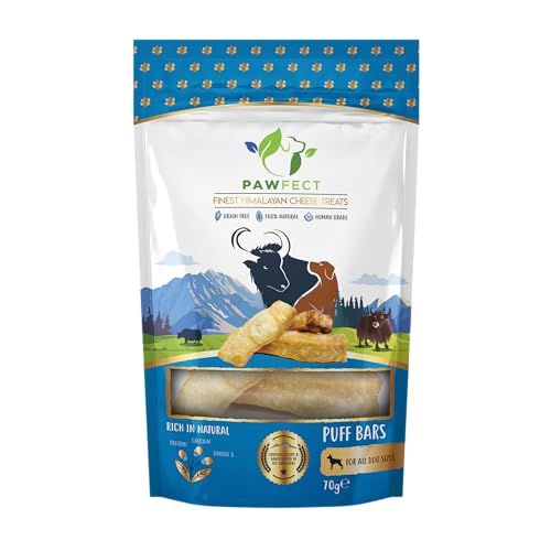 Image of Pawfect Himalayan Cheese Puff Bars for Dogs - 100% Natural Crunchy Treat - High in Protein & Calcium - Healthy Training Treat - Grain-Free - Limited Ingredient Treats for Dogs (70g /2.47oz)
