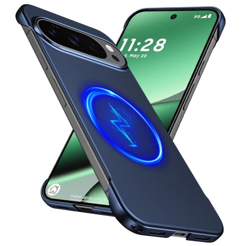 GRECAZO Google Pixel 10/10 Pro�p�}�O�l�b�g���t���[�����X�P�[�X�A�l�C�r�[�u���[ | Pixelsnap�A���^���b�N�y�C���g�n�[�hPC�A�����^�y�ʃX�����t�B�b�g�~�j�}���X�g�A6.3�C���`�A�v�������O�A�������[�h�ɑΉ��B