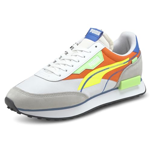 PUMA Mens Future Rider Twofold Sd Pop Lace Up Sneakers Shoes Casual - Orange, White, Yellow3