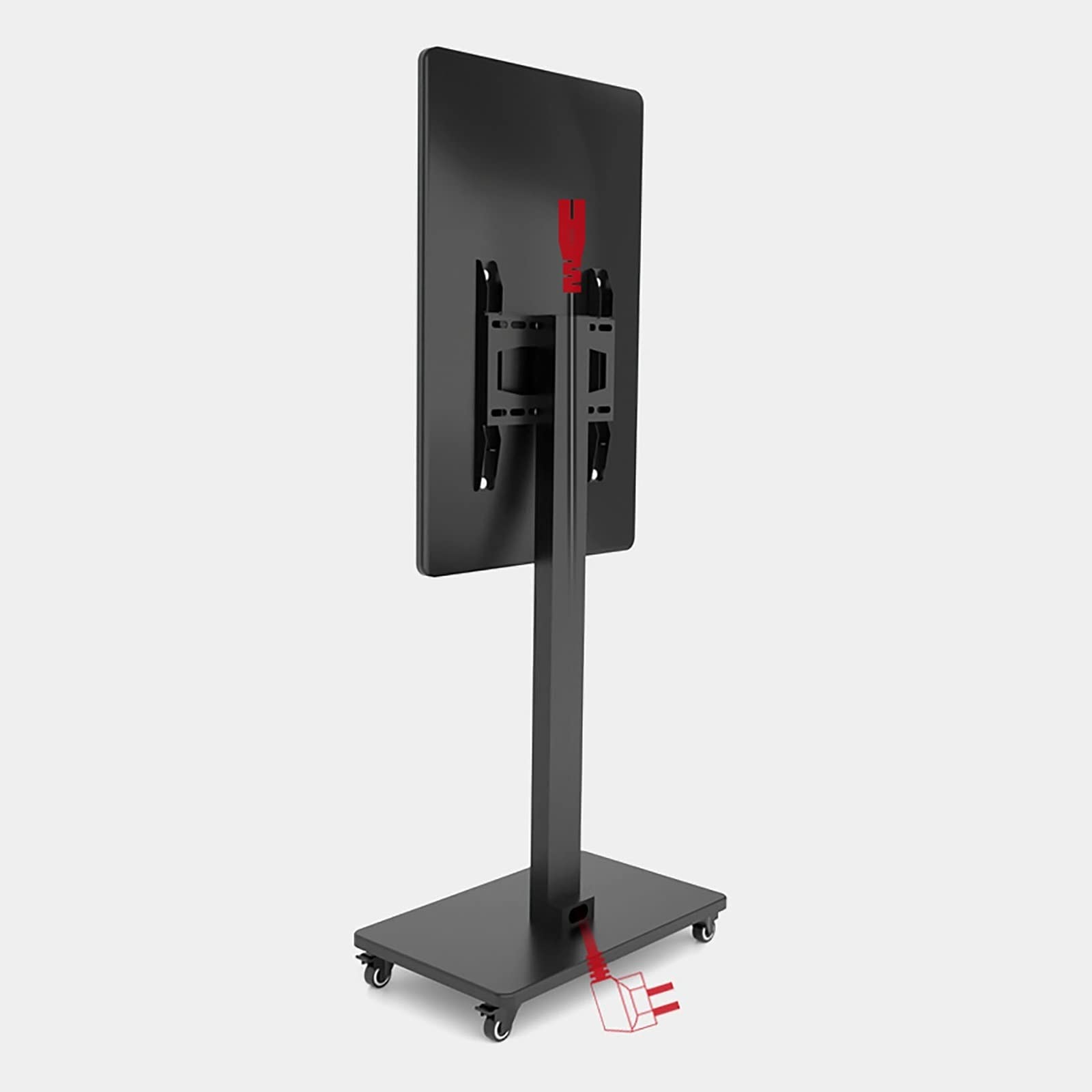 OLSKFUH Universal Tv Stand Mobile Tv Cart With Wheels For 32-65 Inch Screen, Height Adjustable Rolling Tv Stand Holds Up To 100Kg/220Lbs, Max 400X400Mm,