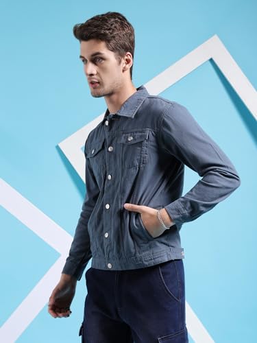 Image of The Indian Garage Co Men Slim Fit NA Trucker Jacket