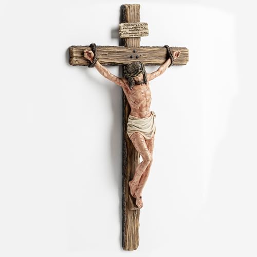 Crucifijo de pared contra la pérdida de solemnidad en la oración: cruz de Jesús de 14" 3