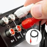 QUARKZMAN Kabel audio do subwoofera, 4 sztuki, 1 wtyczka RCA, na pustym końcu, kabel audio wideo, do wzmacniacza kina domowego, biało-czerwony
