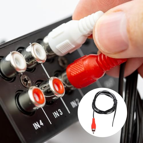 QUARKZMAN 8 szt. Kabel audio Subwoofer RCA, 1 Wtyczka Męska RCA na gołą końcówkę Otwarta końcówka Kabel Głośnik audio Wideo do wzmacniacza Teatru Domowego, Biały Czerwony