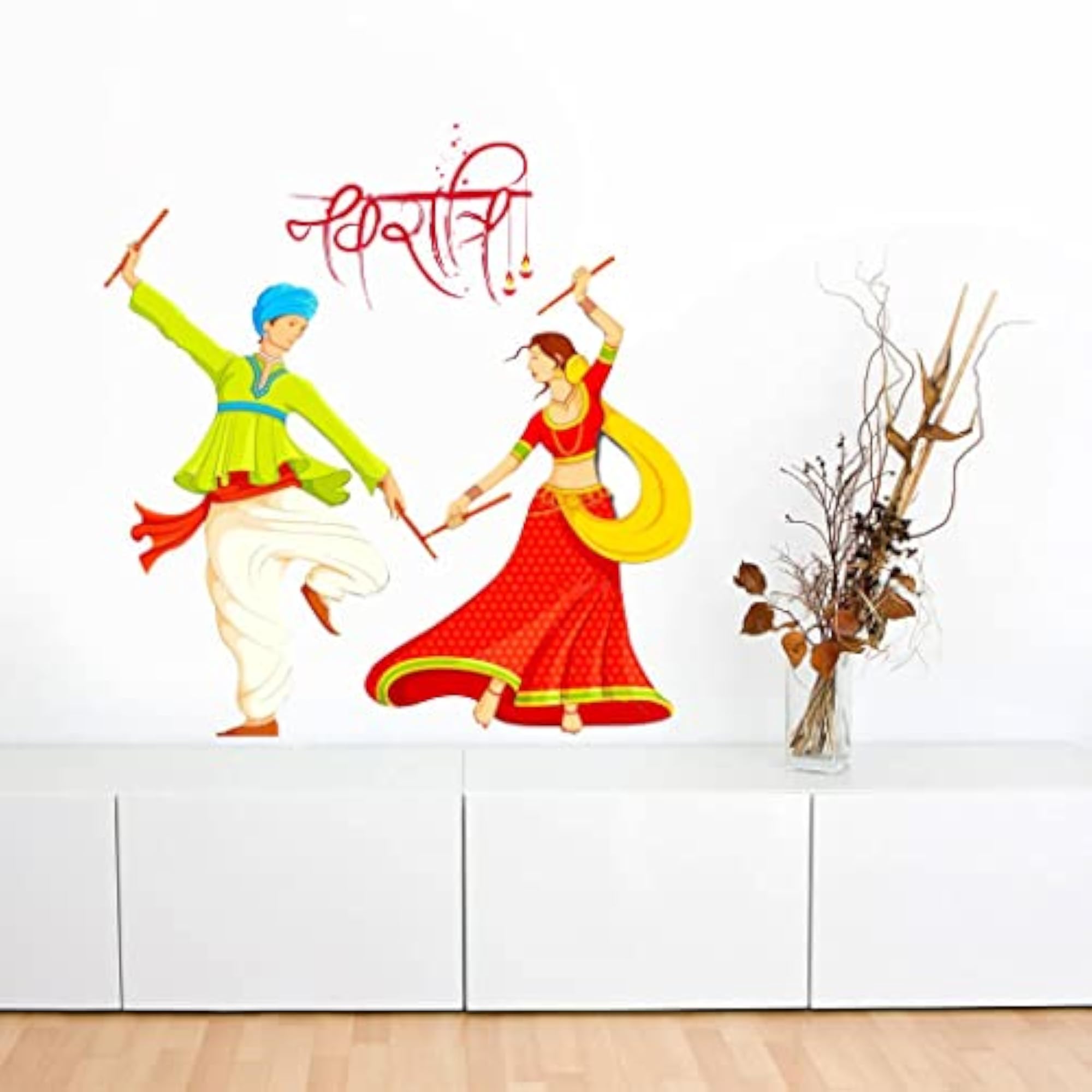 Shubh Navratri Design Wall Sticker