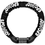 SPGOOD Bike Locks Heavy Duty/Bicycle Chain/Cycling Lock (14 Colors) 5-Digits Codes Resettable 100,000 Codes for Bike Cycle, Moto, Door, Gate Fence 830mm Length(Black)