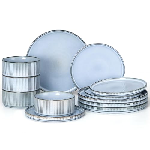 E-far 12-Piece Stoneware Dinnerware Set