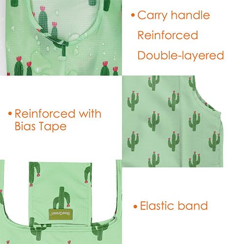 Image of BeeGreen Rolled Up Grocery Bags Reusable Shopping Bags Foldable for Groceries