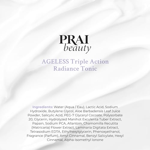 PRAI BEAUTY Ageless Exfoliating Radiance Tonic with Lactic and Salicylic Acid - Lactic Acid & Salicylic Acid remove dead skin cells - Anti-aging Formula Enhace Skin Support System, 160ml - Image 7