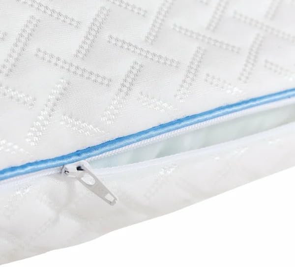 Close-up of the zipper on the Purelux pillow cover.