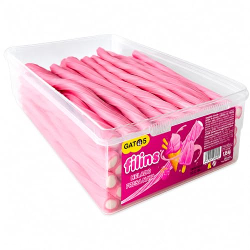 Regaliz Gel Sabor Helado Fresa y Nata Rosa - 60 Unidades