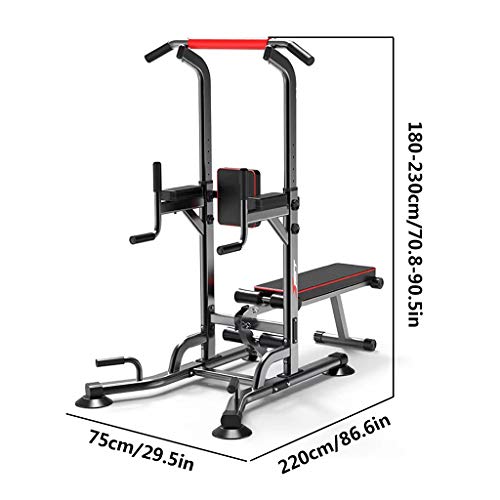 YOT-Power-Tower-with-Bench-Pull-Up-Bar-with-Back-Elbow-Support-Height-Adjustable-Dip-Stand-Station-for-Home-Gym-Strength-Training-Workout-Equipment-330LB-Max-Capacity