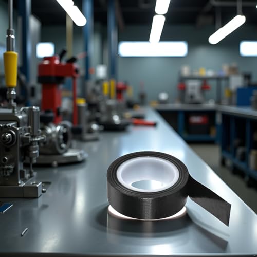 Image of 1Roll Black 0.13mmx10m Black PTFE Teflon Tape Nonstick Tape 500℉ High-Temp Fiberglass Adhesive High Temperature Tape