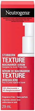 Neutrogena Stubborn Texture Niacinamide Serum, Paraben Free, Improve Uneven Skin, Facial Exfoliator, Fragrance-Free, 29-mL