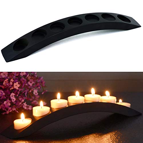 Wooden Bridge Candle Holder Bar Black
