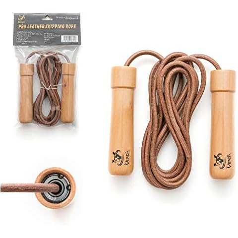 VIPER 3m Leather Skipping Rope for Fitness Cover