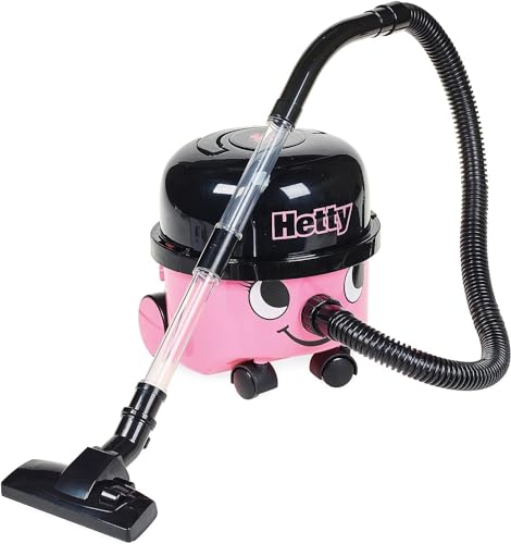 Casdon Henry & Hetty Jouets - Aspirateur Hetty - Aspirateur rose fonctionnel avec buse - Kit de nettoyage pour enfants - 3 ans +, 23.2 x 21.2 x 22.8 cm