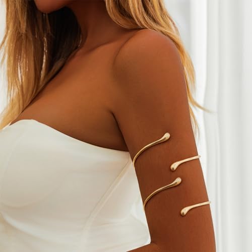 Long tiantian Arm Cuff for Women Gold Upper Arm Cuff Jewelry Armband Bangles Greek Goddess Dress Halloween Costume Accessories2