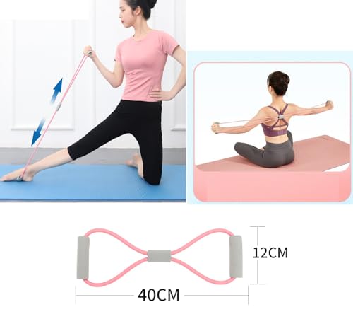 Image of RoarCraft Figure 8 Resistance Band with Soft Grip Handles | Stretch Exercise Band for Chest, Arms, Shoulders & Back | Home Workout Equipment for Yoga, Pilates, Fitness, Physical Therapy & Gym