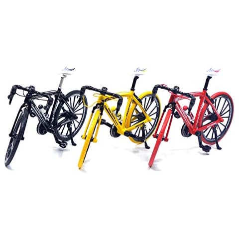 JAMOR Bicycle Model Mountain Bike Toy Racing Toy 1:10 Simulation Bike Mini Bike Model Zinc Alloy Racing Home Decoration Crafts Miniature Finger Mountain Bike (3) Cover