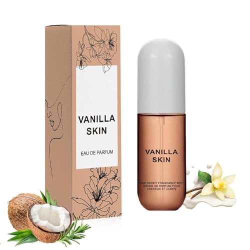Vanilla Skin Perfume, 50ml/1.7oz Vanilla Skin Body Mist, Vanilla Essential Oil for Skin, Eau De Toilette Spray, Long-Lasting