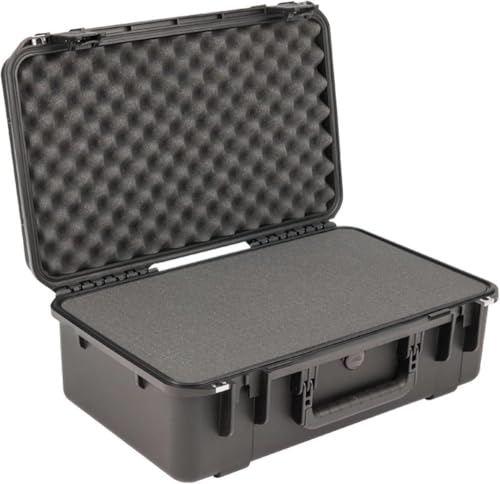 SKB Cases 3i-2313-8B-C iSeries 2313-8 Case with Cubed Foam, Molded-in Hinge for Added Protection, Trigger Latch System, Built-in Retractable Pull Handle and Wheels, Waterproof Design