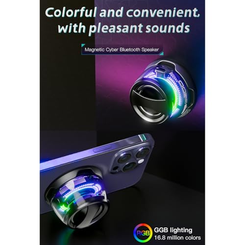 Image of G200 Magnetic Bluetooth Speaker,Multifunctional Portable Mini Speaker with Multi RGB Color Light Show-3D Surround Sound Effect,Christmas Birthday Gifts (Black)