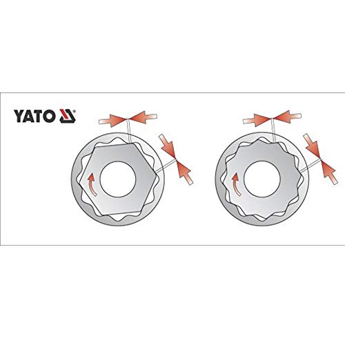 Image of Yato YT-1278 Bihexagonal Socket of Size 16mm & Length 38mm Suitable for 1 /2 inch drive Socket Wrench Set |DIN3121 CrV Chromium Satin Plated Steel|Socket Tool Box|Use: Mechanical Tools|Industrial tool inch