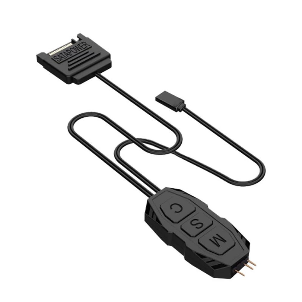 Onchdbfhuu ARGB Controller Cable 5V 3 Pin RGB Controller SATA Power Supply Light Strips Controller Cable Light Strips Controller Cable