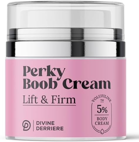 Divine Derriere Perky Body Cream - Lift & Firm Skin Tightening Cream for Body - Moisturizing Chest Firming Cream with Volufiline Helps Tighten Saggy Crepey Skin for a Perkier Look & Toned Décolleté