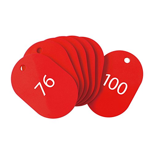 オープン工業 番号札 大 赤 25枚 76-100番 セット BF-53-RD