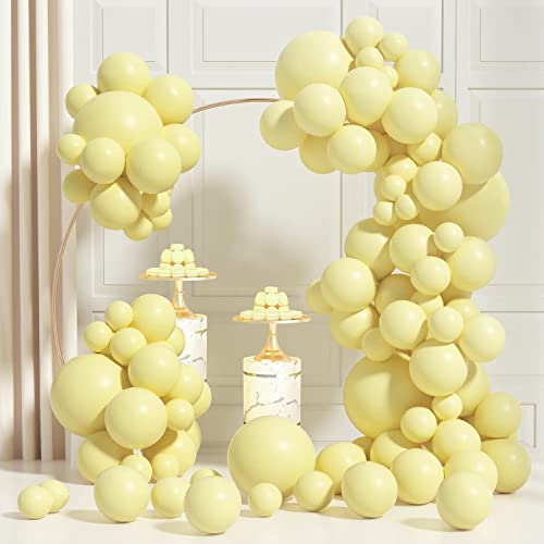 Image of Party Propz Yellow Pastel Balloons for Decoration - 50Pcs Yellow Patel Balloons | balloons for haldi decoration | haldi decoration- Pack of 50 Pastel Balloons