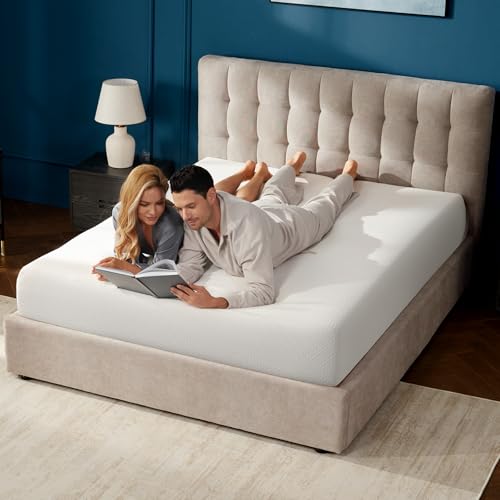 Rolanstar Twin Mattress, 8 Inch Gel Memory Foam Mattress in a Box, Gel Infused, Fiberglass Free, Medium Firm Mattresses, CertiPUR-US Certified, Breathable & Pressure Relief, White