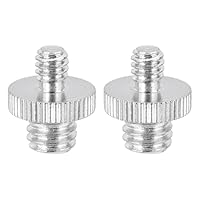 PATIKIL 2 Stück Stativ Adapter 3/8\ Männlich bis 1/4\ Männlich Schrauben Adapter Kamera Gewindeadapter für Mikrofon Monopod Kugelkopf Lichtstativ Halterung Silber