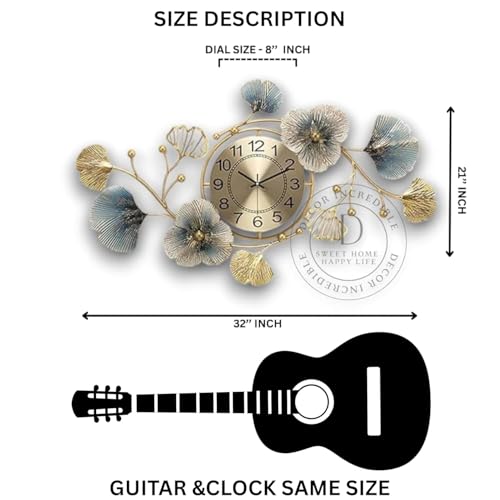 Image of Ubs Metal Wall Clock Big Antique Decorative Stylish Watch & Decoration Design For Home Decor Interior Gold For Bedroom Living Room Dining Office Farm Cafes Restaurant Hotel House Hall Item 70cm