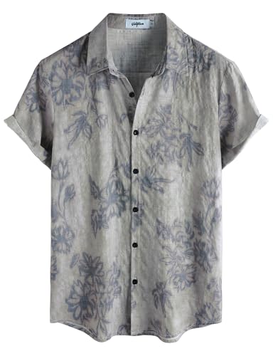Image of VATPAVE Mens Casual Hawaiian Floral Shirts Short Sleeve Button Down Tropical Shirts Beach Summer Shirts