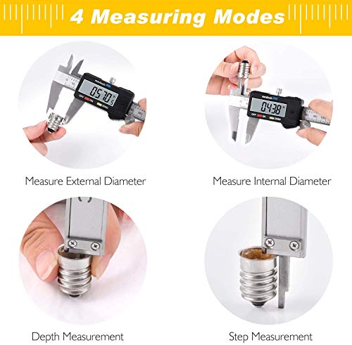 Image of SNE ADORIC Digital Caliper, Electronic Digital Caliper Stainless Steel Body with Large LCD Screen | 0-6 Inches | Inch /Fractions /Millimeter Conversion