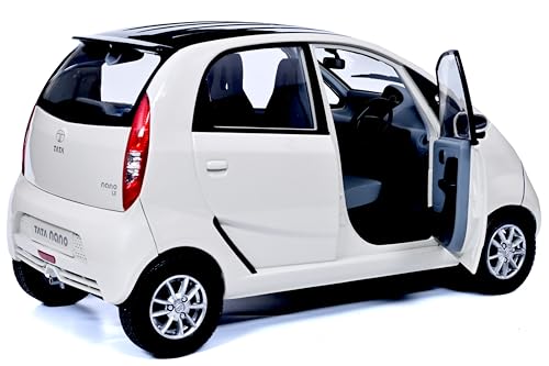 Image of Official Tata-Nano-Die-cast 1 /18 Scale Model Toy Car | Free Wheel (Not Pull Back) - for Boys and Girls Above 3 Years (Nano, White)