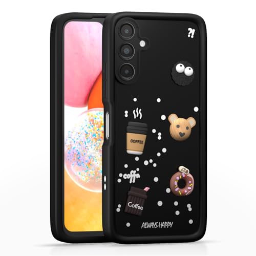 Image of Amazon Basic Back Cover for Samsung Galaxy A14 4G / A14 5G | Cute Fun Cartoon 3D Bear Silicone Full Body Protection Bumper Cover (Black)