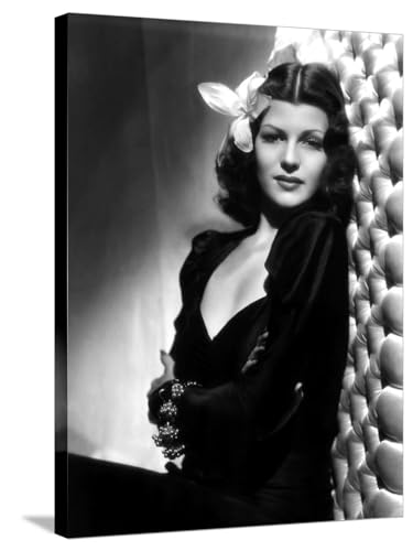 ART.COM Stretched Canvas Print, 1940: American actress Rita Hayworth (1918-1987) with an exotic flower in her hair (Photo by A., 24" x 32"