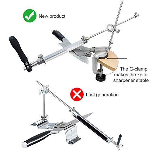 Knife Sharpener Professional Stainless Steel Kitchen Chef Knife Sharpener Home Knife Sharpening Kit Abrasive Holding System Tools With 10 Whetstones