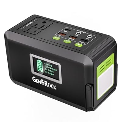 GENSROCK Portable Power Station, 88Wh Outdoor Solar Generator, Lithium Battery Power Bank with 110V/150W Peak AC Outlet,QC 3.0, Type-C, LED Flashlight for CPAP Home Camping Travel Emergency.