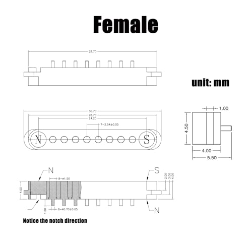 Image of 2 Pair Magnetic Pogo Pin Connector, 2 /3 /4 /5P 2A Pogopin Magnetic Connector Male+Female 2.54 /2.5 MM Through Holes Spring Loaded Connectors DC Power Socket DC Power Charge Probe Connector (8Pin)