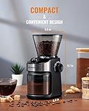 SHARDOR Coffee Grinder Burr Electric, 25 Precise Grind Setting, 40-Second Adjustable Timer, Chamber Cleaning Button, Designed for Espresso, Drip Coffee, and French Press, Black - Image 7