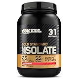 Optimum Nutrition ON Gold Standard 100% Isolate Pure Whey Protein, Naturally Occurring BCAAs and Glutamine, Pre and Post Workout, Strawberry Flavour, 31 Servings, 930 g