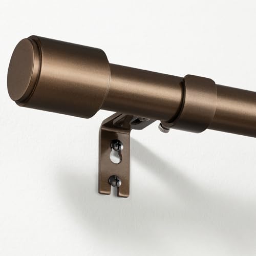 DEFYNEE Tringle à Rideaux 81-218 cm Bronze Antique, Ø 25 mm Barre en Métal pour Rideaux à Œillets, Extensible, Idéal pour Chambre, Salon & Porte-Fenêtre